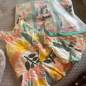Matilda Jane Dream Chasers Tropical Flowers Tankini Swimsuit with Beach Bag
